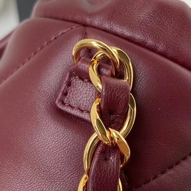 Chanel Drawstring Bag Lambskin & Gold Metal AP2330 Wine