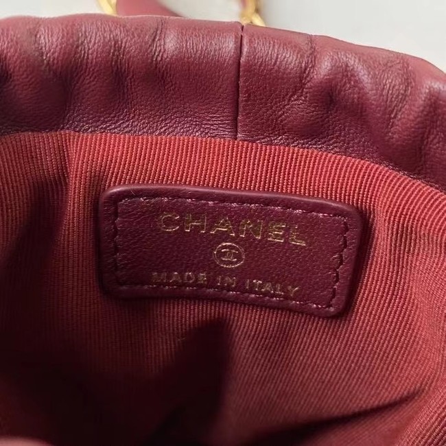 Chanel Drawstring Bag Lambskin & Gold Metal AP2330 Wine