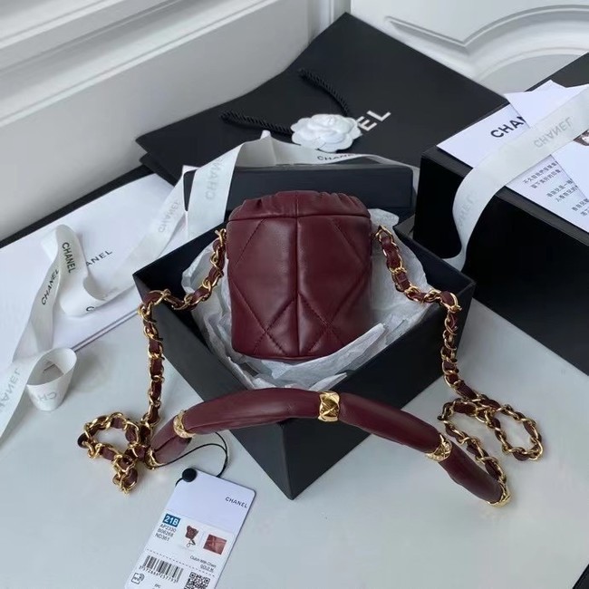 Chanel Drawstring Bag Lambskin & Gold Metal AP2330 Wine