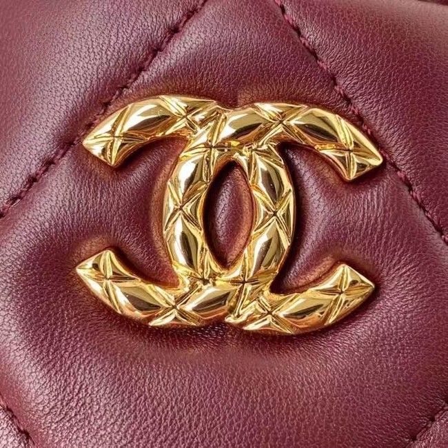 Chanel Drawstring Bag Lambskin & Gold Metal AP2330 Wine