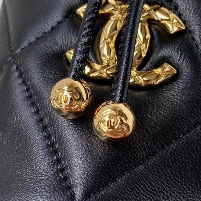 Chanel Drawstring Bag Lambskin & Gold Metal AP2330 black