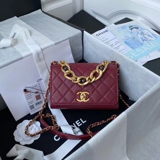 Chanel Flap Shoulder Bag Original leather AS2638 Wine