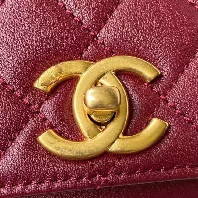 Chanel Flap Shoulder Bag Original leather AS2638 Wine