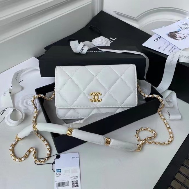 Chanel Flap Shoulder Bag mini Original leather AS2755 white