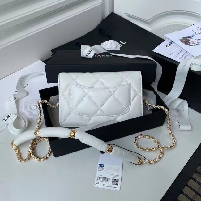 Chanel Flap Shoulder Bag mini Original leather AS2755 white