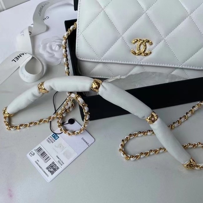 Chanel Flap Shoulder Bag mini Original leather AS2755 white