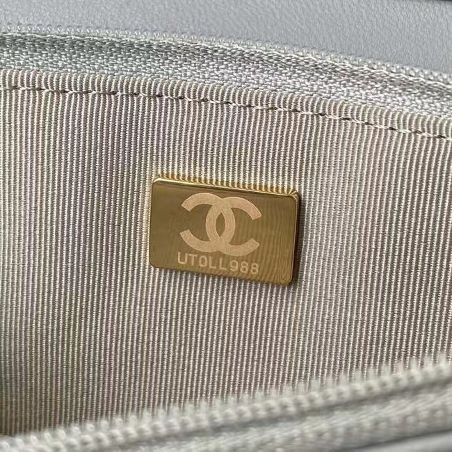Chanel Flap Shoulder Bag mini Original leather AS2755 grey