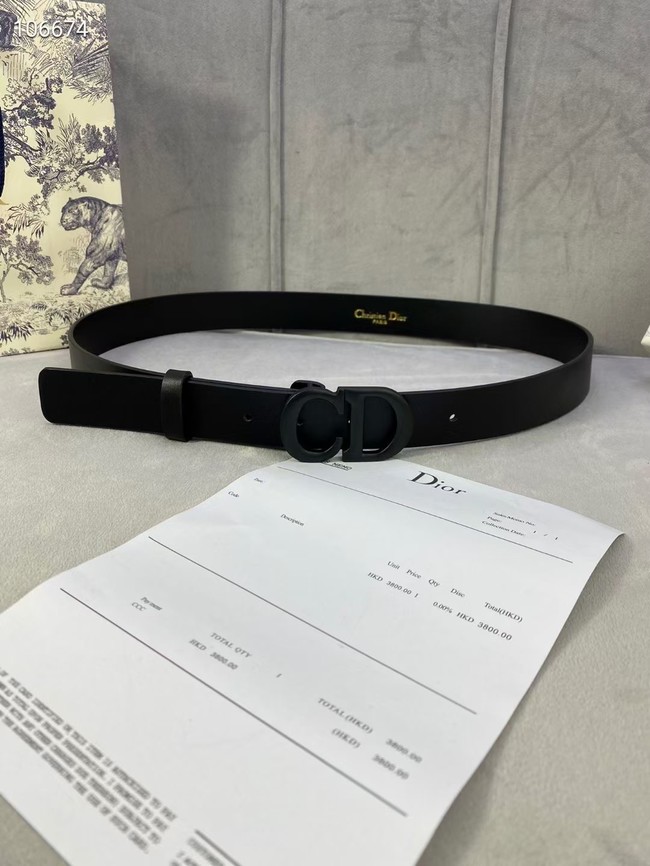 DIOR-ID BELT Raspberry Smooth Calfskin 30 MM B0110UM black