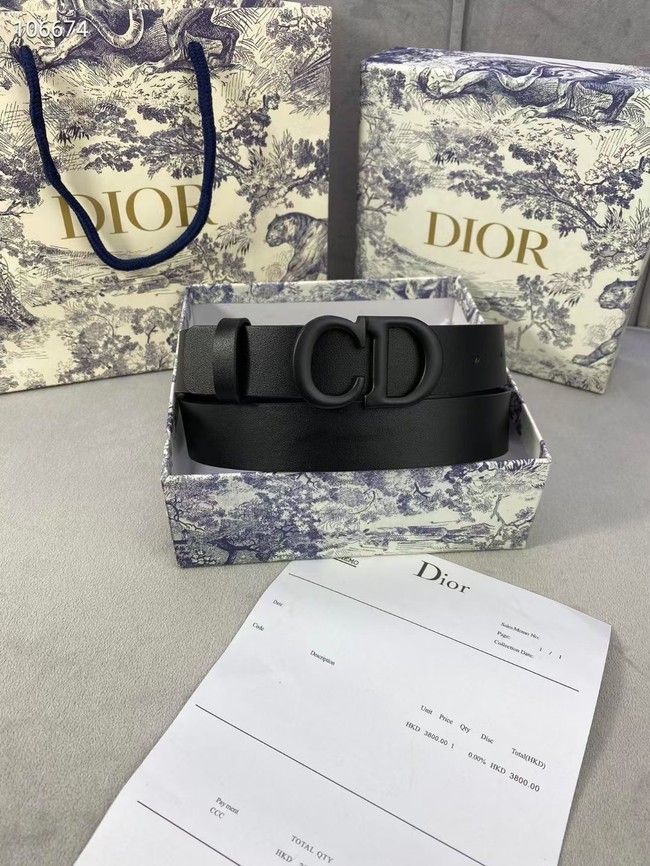 DIOR-ID BELT Raspberry Smooth Calfskin 30 MM B0110UM black