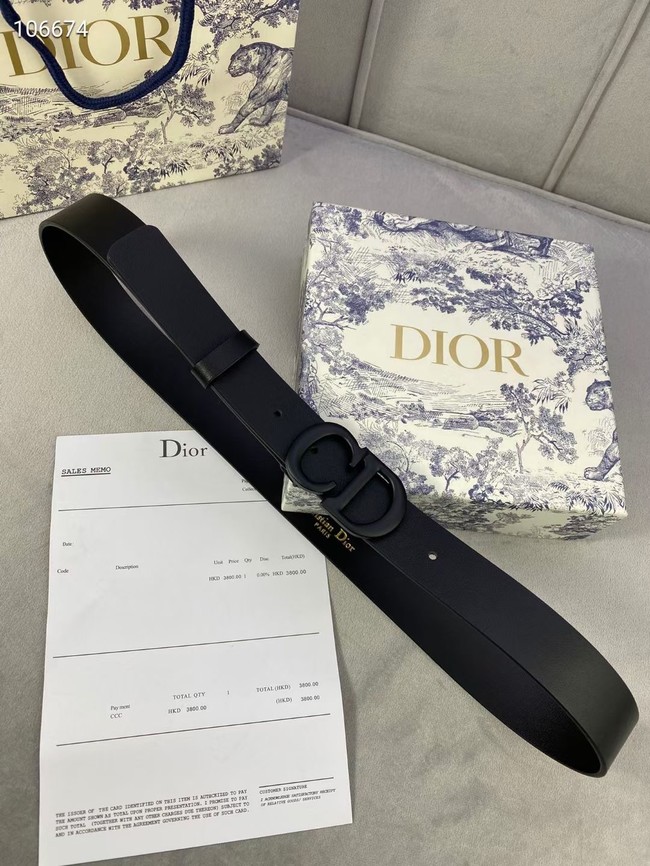 DIOR-ID BELT Raspberry Smooth Calfskin 30 MM B0110UM black