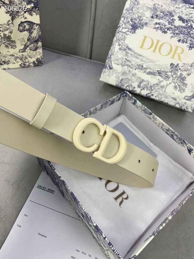 DIOR-ID BELT Raspberry Smooth Calfskin 30 MM B0110UM white