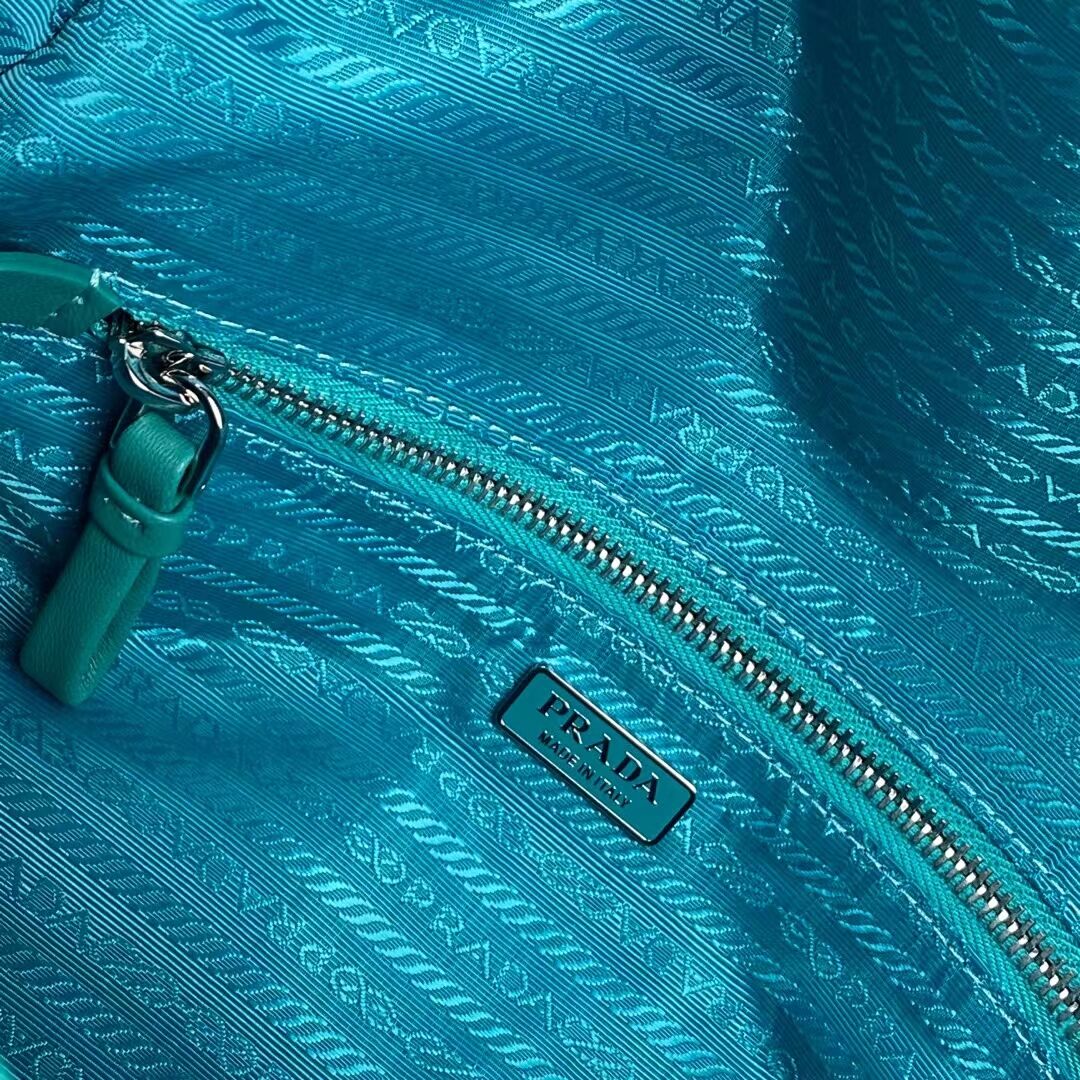 Padded nappa leather Prada Signaux bag 1BC165 light blue