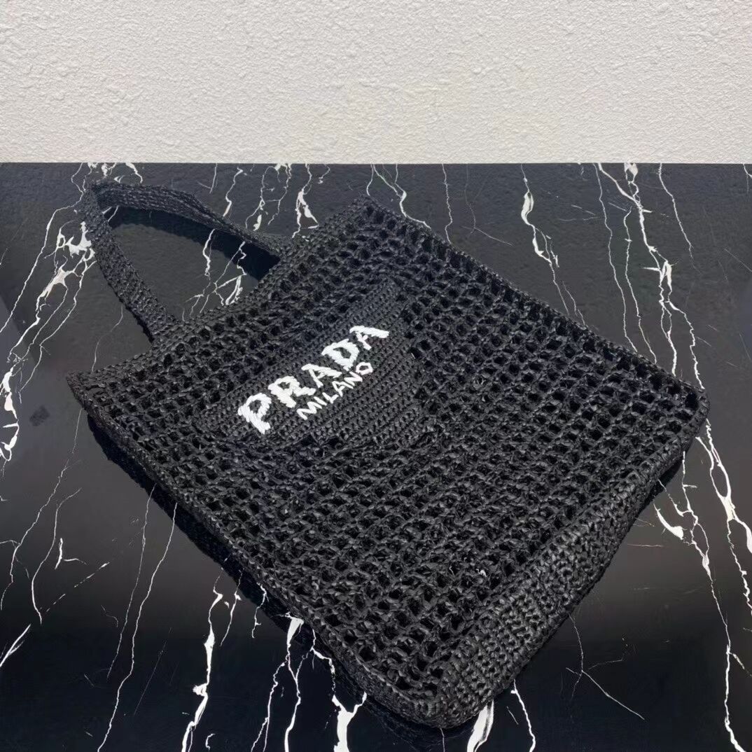 Prada Raffia tote bag 1CH393 black