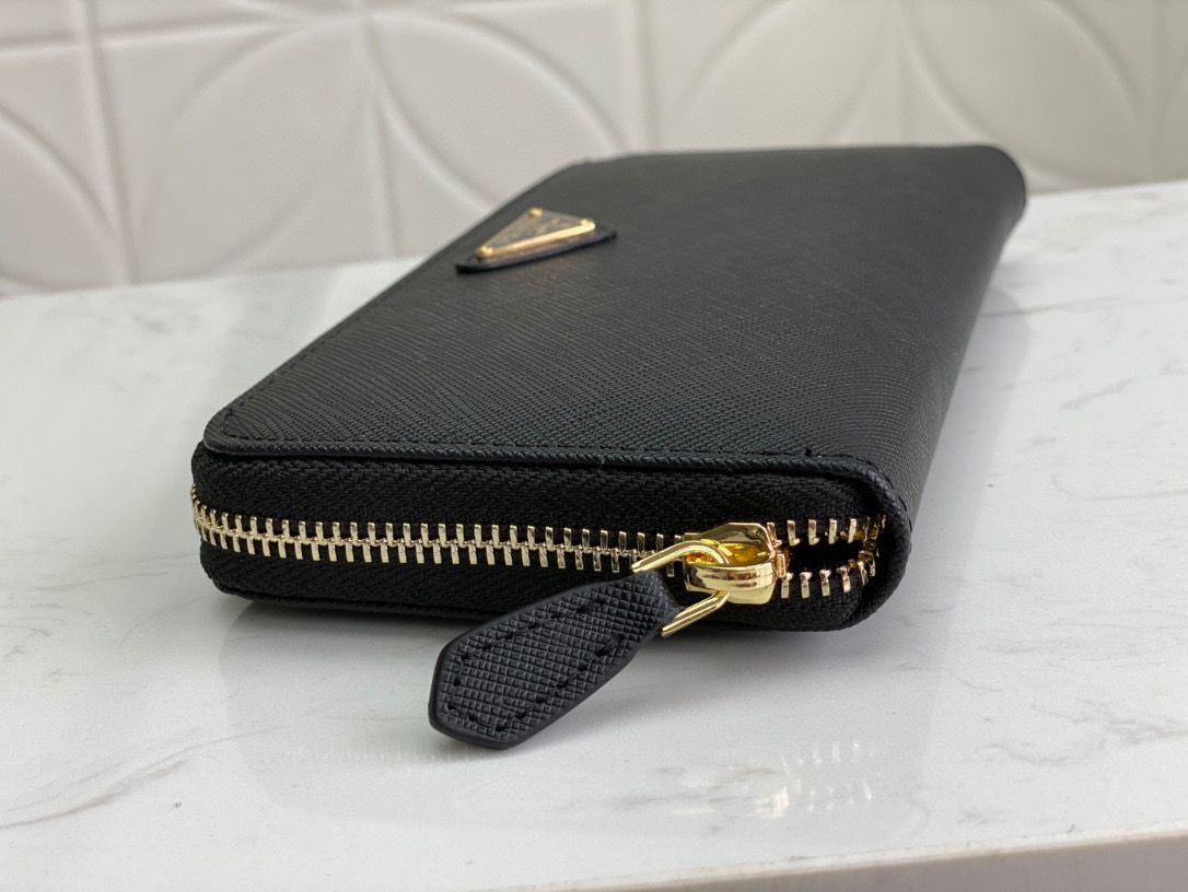 Prada Leather Large Zippy Wallets 1ML506 Black