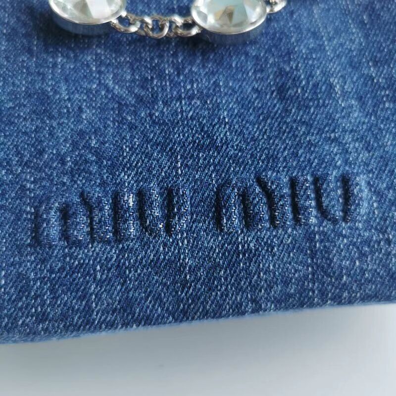 miu miu Denim Shoulder Bag 5NB841-1 blue