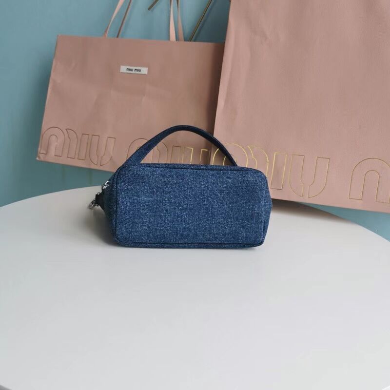 miu miu Denim Shoulder Bag 5NB841 blue