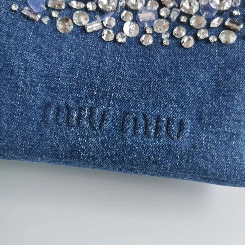 miu miu Denim Shoulder Bag 5NB841 blue