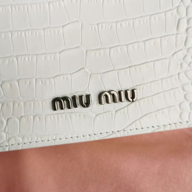 miu miu Matelasse Nappa Leather mini Shoulder Bag 5ED084 white