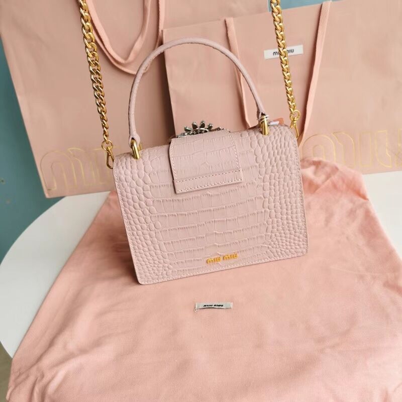 miu miu Matelasse Nappa Leather mini tote Bag 5EA196 pink