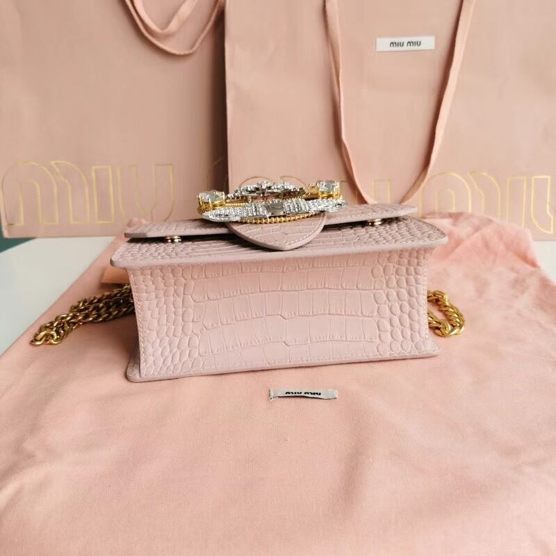 miu miu Matelasse Nappa Leather mini tote Bag 5EA196 pink