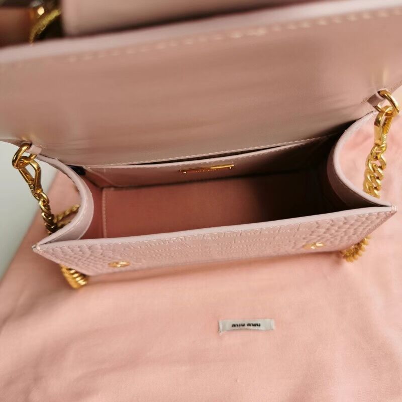 miu miu Matelasse Nappa Leather mini tote Bag 5EA196 pink