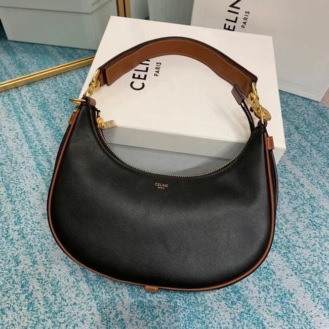 Celine MEDIUM STRAP AVA BAG IN SMOOTH CALFSKIN 196923 BLACK & TAN