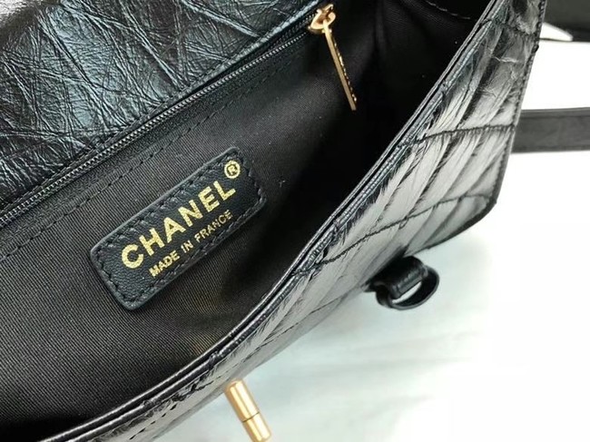 Chanel FLAP BAG Aged Calfskin & Gold-Tone Metal AS2696 Black