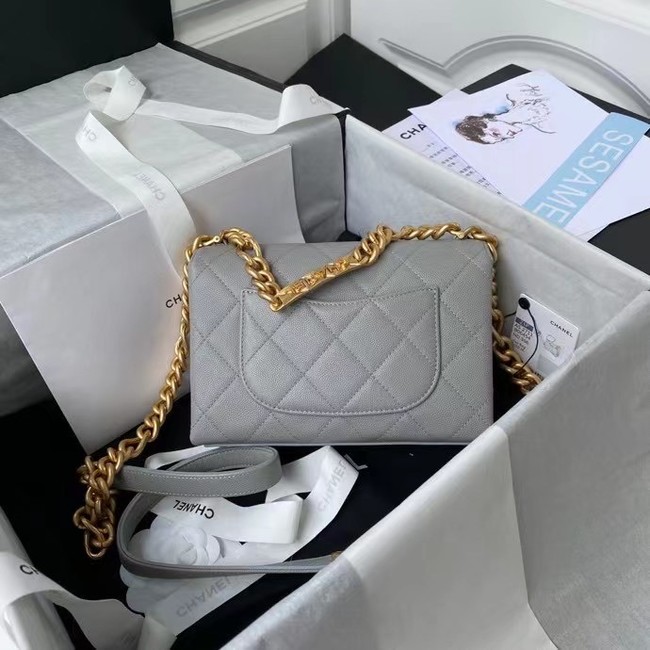 Chanel Flap Shoulder Bag Original leather AS2711 grey