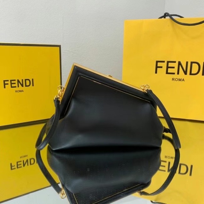 FENDI FIRST SMALL Black leather bag 8BP129A