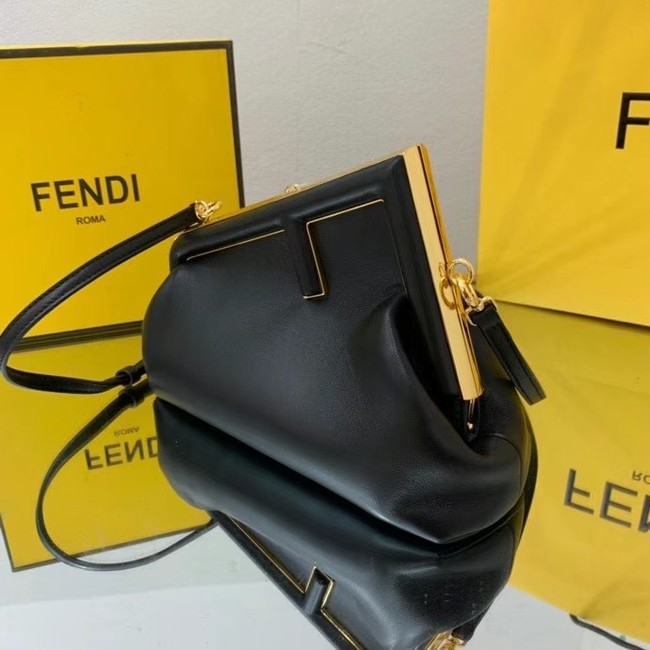 FENDI FIRST SMALL Black leather bag 8BP129A