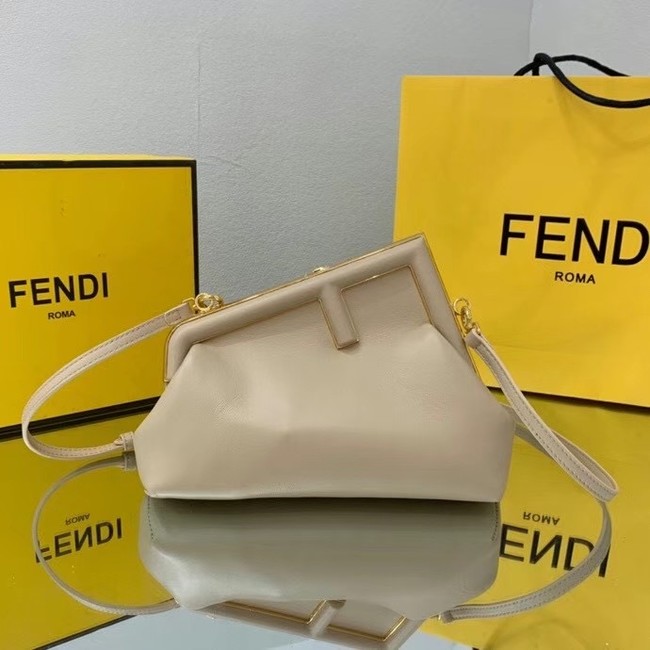 FENDI FIRST SMALL Cream leather bag 8BP129A