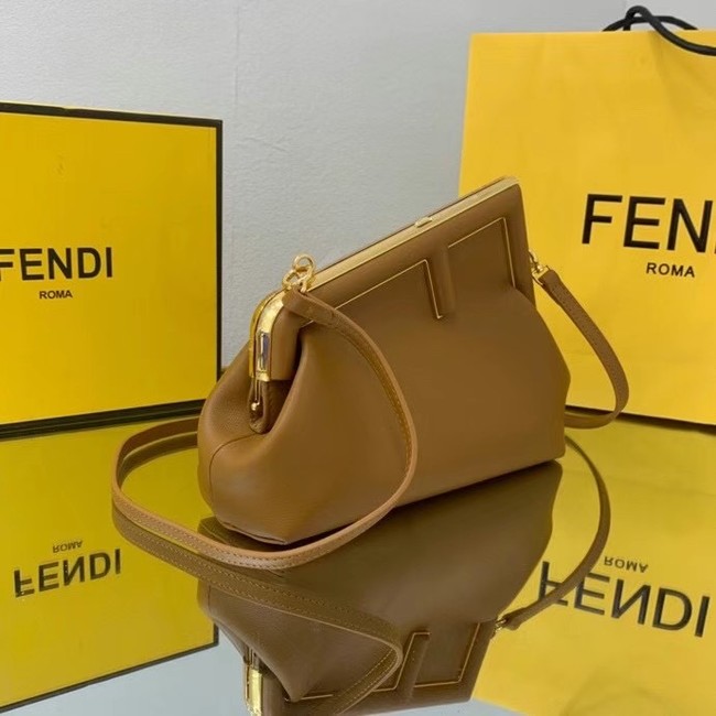 FENDI FIRST SMALL caramel leather bag 8BP129A