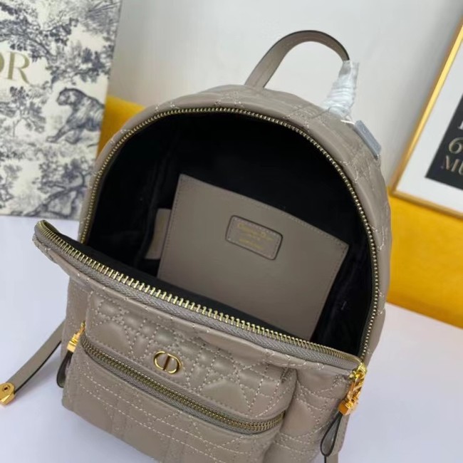 SMALL DIOR BACKPACK Cannage Lambskin M9222U Taupe