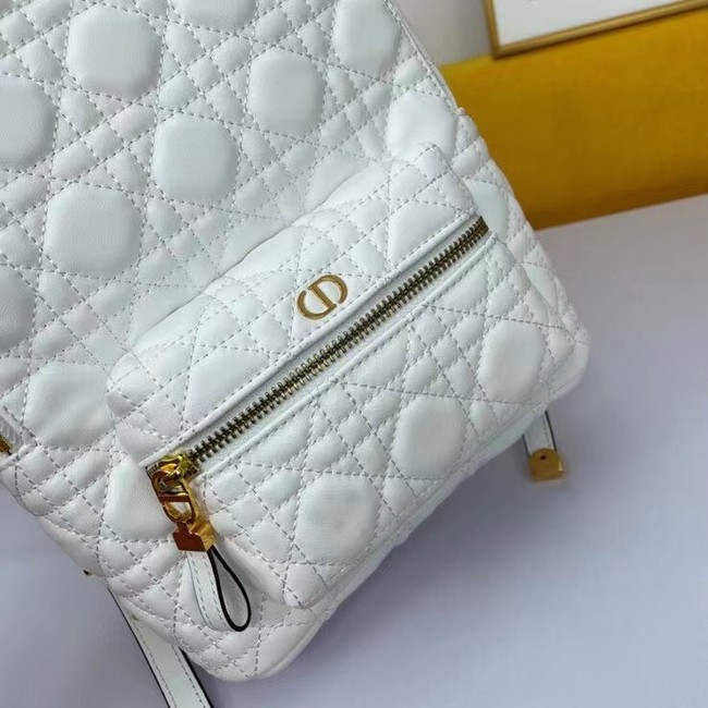 SMALL DIOR BACKPACK Cannage Lambskin M9222U WHITE