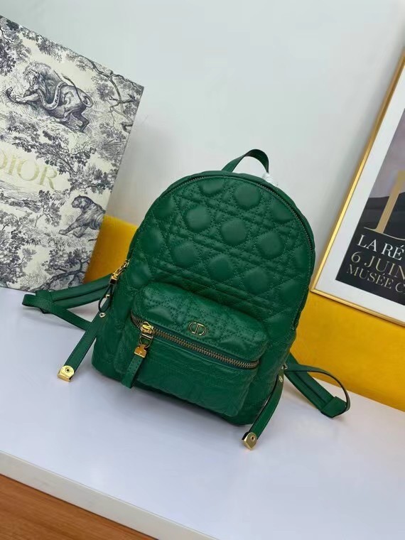 SMALL DIOR BACKPACK Cannage Lambskin M9222U green