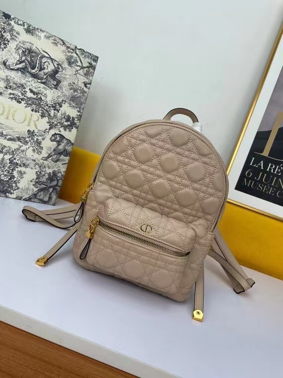 SMALL DIOR BACKPACK Cannage Lambskin M9222U light pink