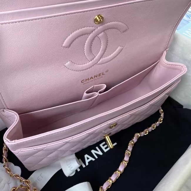 chanel classic handbag Lambskin & gold Metal A01112 pink