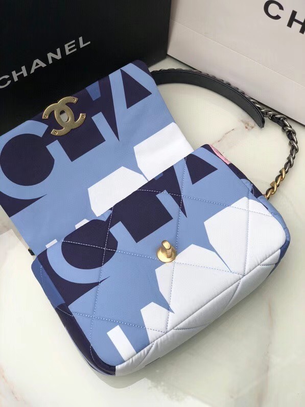 Chanel 19 flap bag AS1160 blue