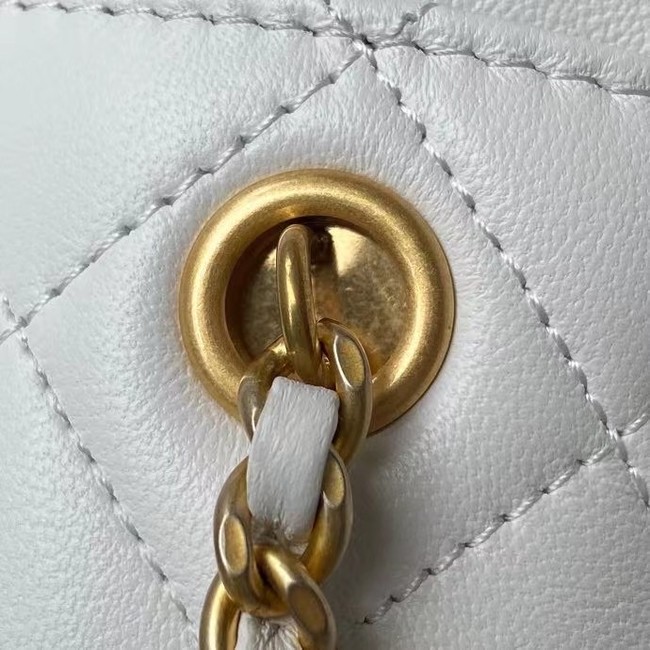 Chanel Drawstring Bag Lambskin & Gold Metal AP2257 white