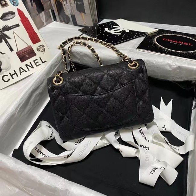 Chanel Flap Shoulder Bag Grained Calfskin AS9960 black