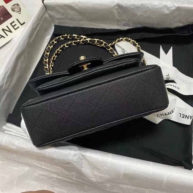 Chanel Flap Shoulder Bag Grained Calfskin AS9960 black