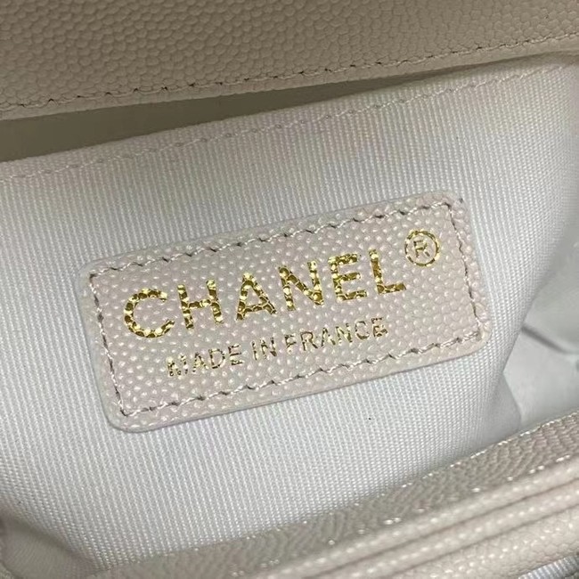 Chanel Flap Shoulder Bag Grained Calfskin AS9960 white