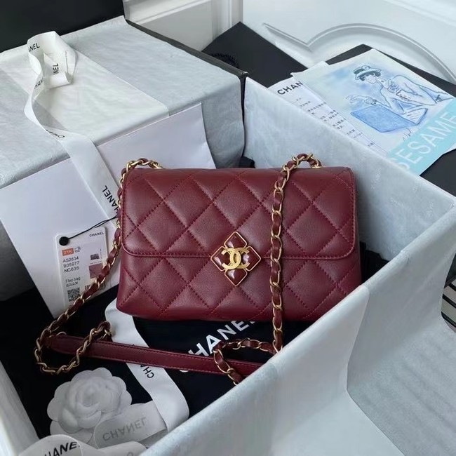 Chanel Flap Shoulder Bag Original leather AS2634 Wine