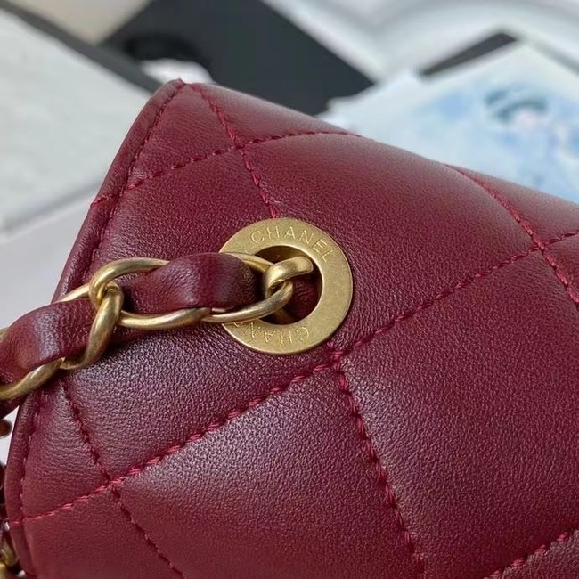 Chanel Flap Shoulder Bag Original leather AS2634 Wine