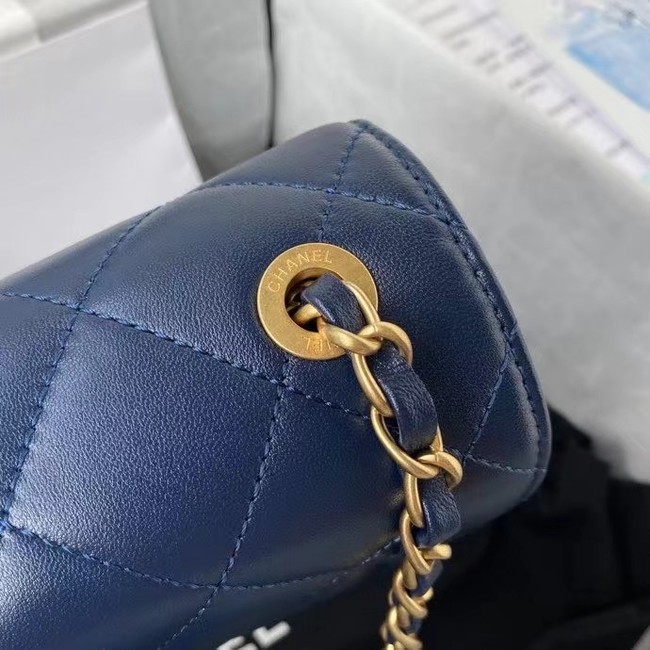 Chanel Flap Shoulder Bag Original leather AS2634 blue
