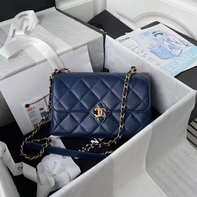 Chanel Flap Shoulder Bag Original leather AS2634 blue