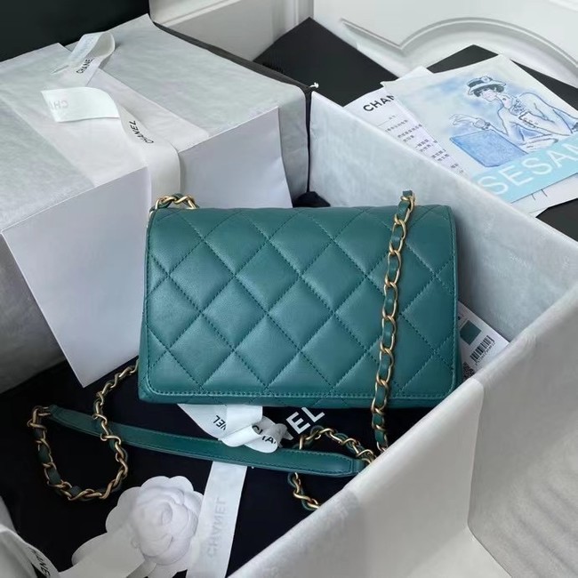 Chanel Flap Shoulder Bag Original leather AS2634 green