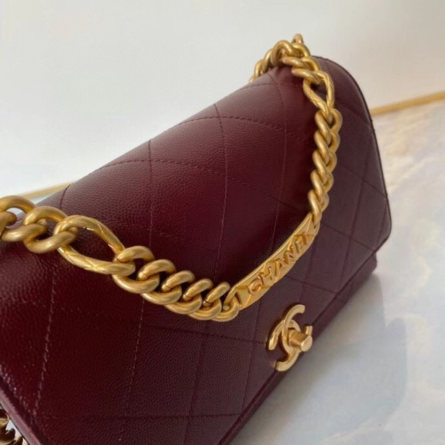 Chanel Flap Shoulder Bag Original leather AS2764 Wine