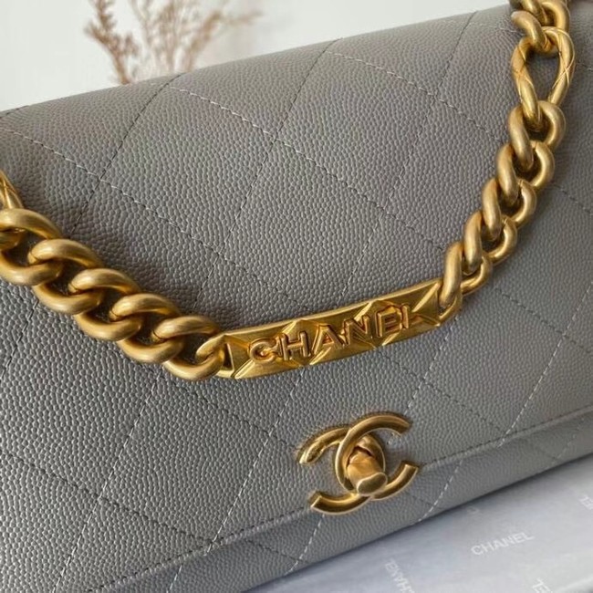 Chanel Flap Shoulder Bag Original leather AS2764 grey