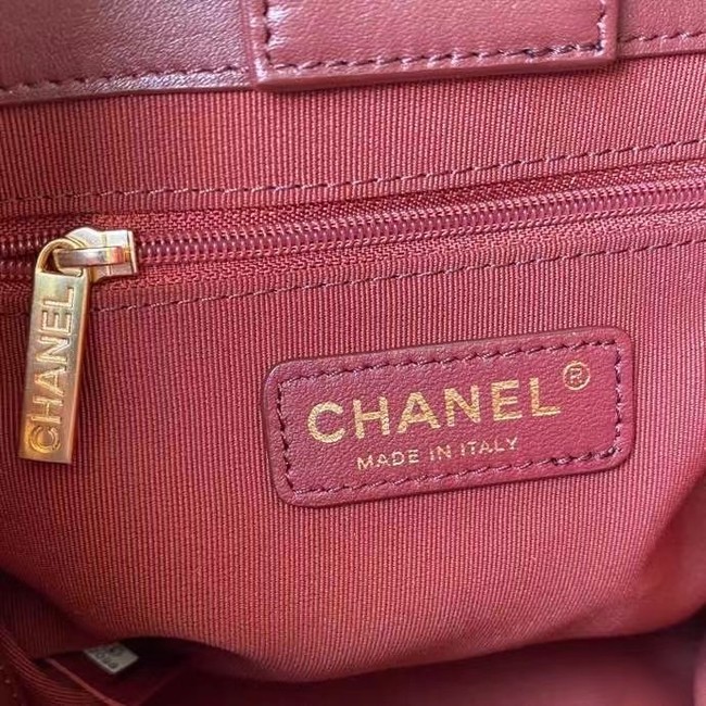 Chanel leather Shoulder Bag AS2750 Wine